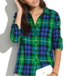 Madewell Plaid Button Up Flannel Shirt Shacket